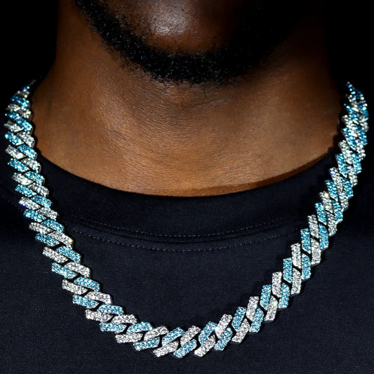 Iced Out Crystal Prong Cuban Chain Necklace